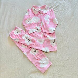 SHEIN baby girl cute cloud design, 2pcs pink PJ set. Size 9-12M